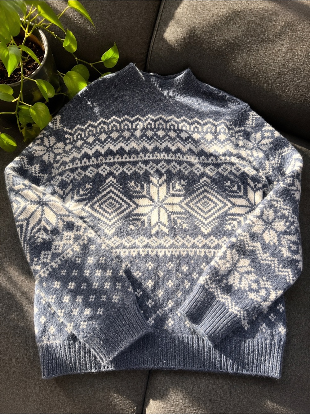 Vineyard Vines XL Fair Isle Merino Wool Nordic Winter Sweater Blue White